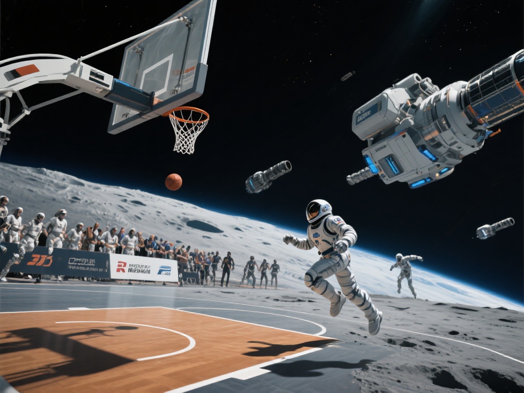 想象一下，在无重力的太空中进行一场篮球赛，或是在月